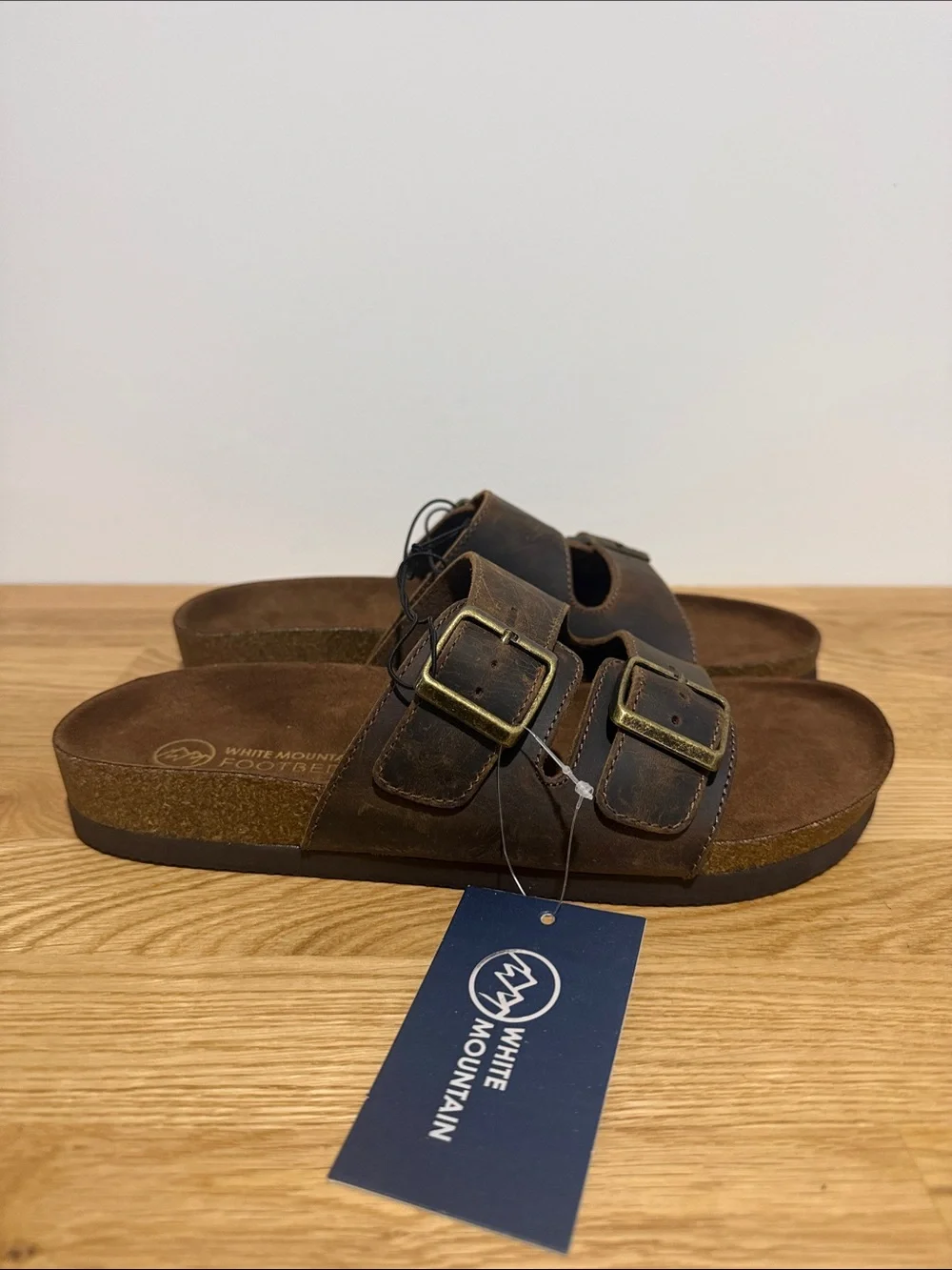 White Mountain Hampton Leather Slide Sandals